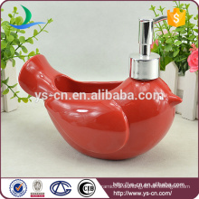 Keramik roter Vogel des Friedens dekorative Lotion Dispenser